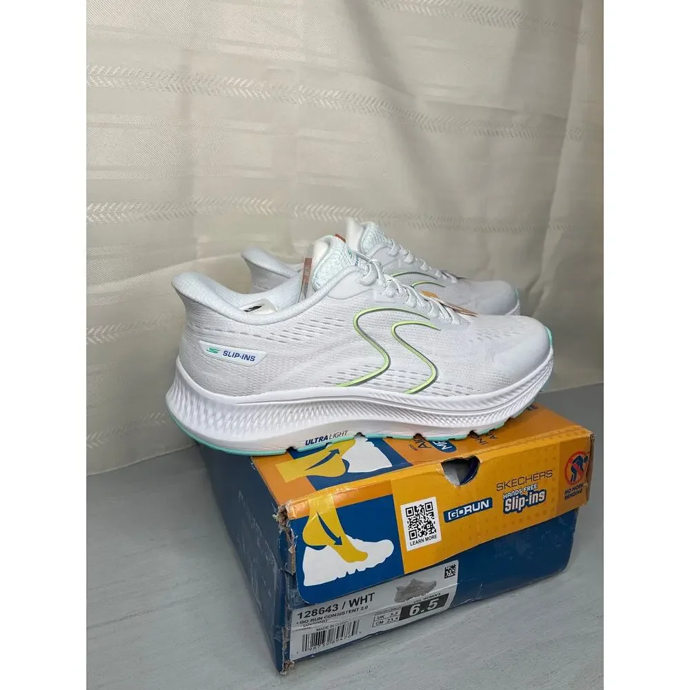 Skechers Slip-Ins Go Run Consistent 2.0 Lockhart Sneakers White 6.5